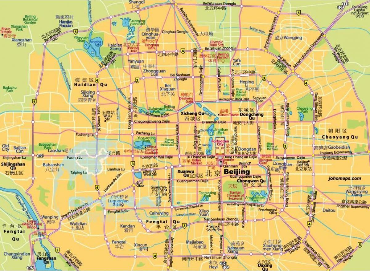 Plan des routes de Beijing (Peking)