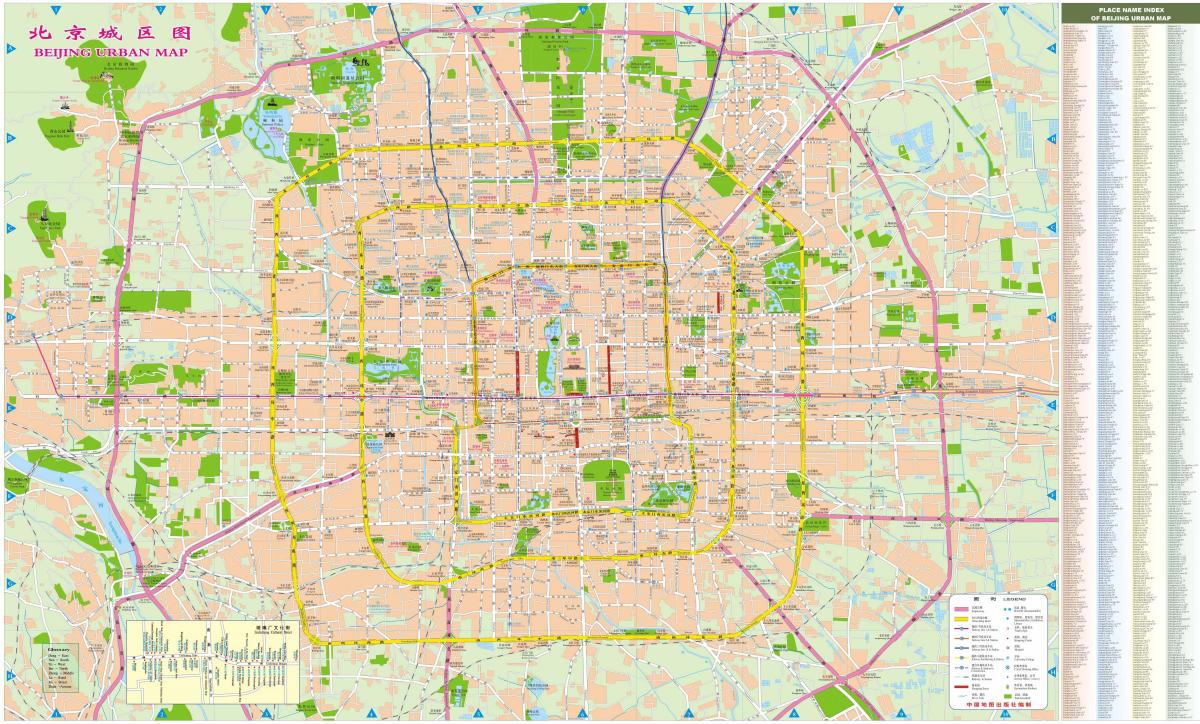 Plan des rues de Beijing (Peking)
